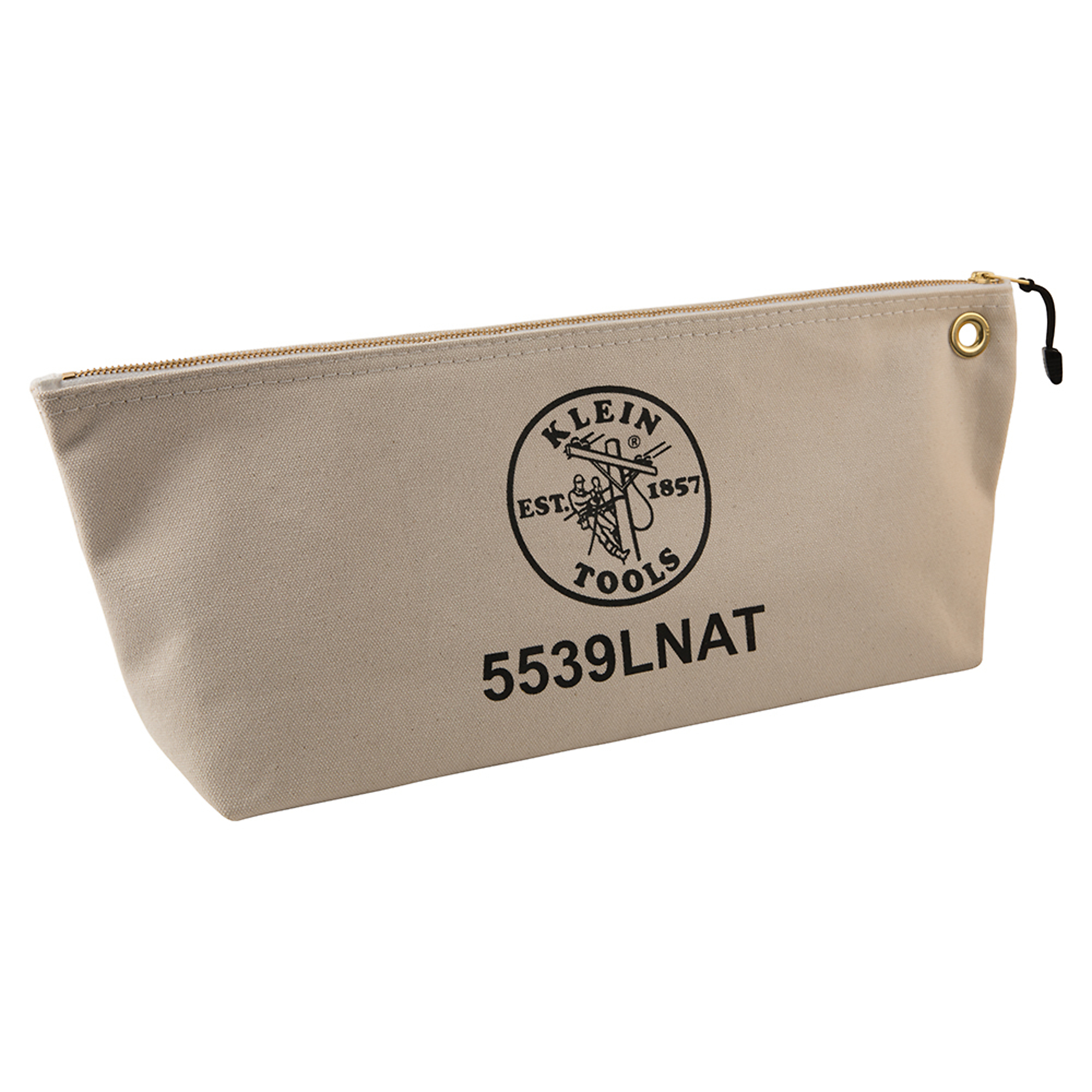 Zipper Bag, Large Canvas Tool Pouch, 18-Inch, Natural, Model# 5539LNAT